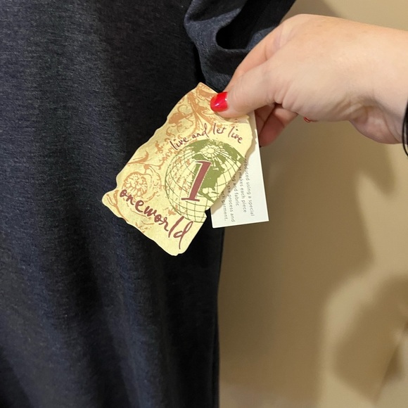 NWT One World Heather Navy T Shirt Dress, size XL - Picture 3 of 5